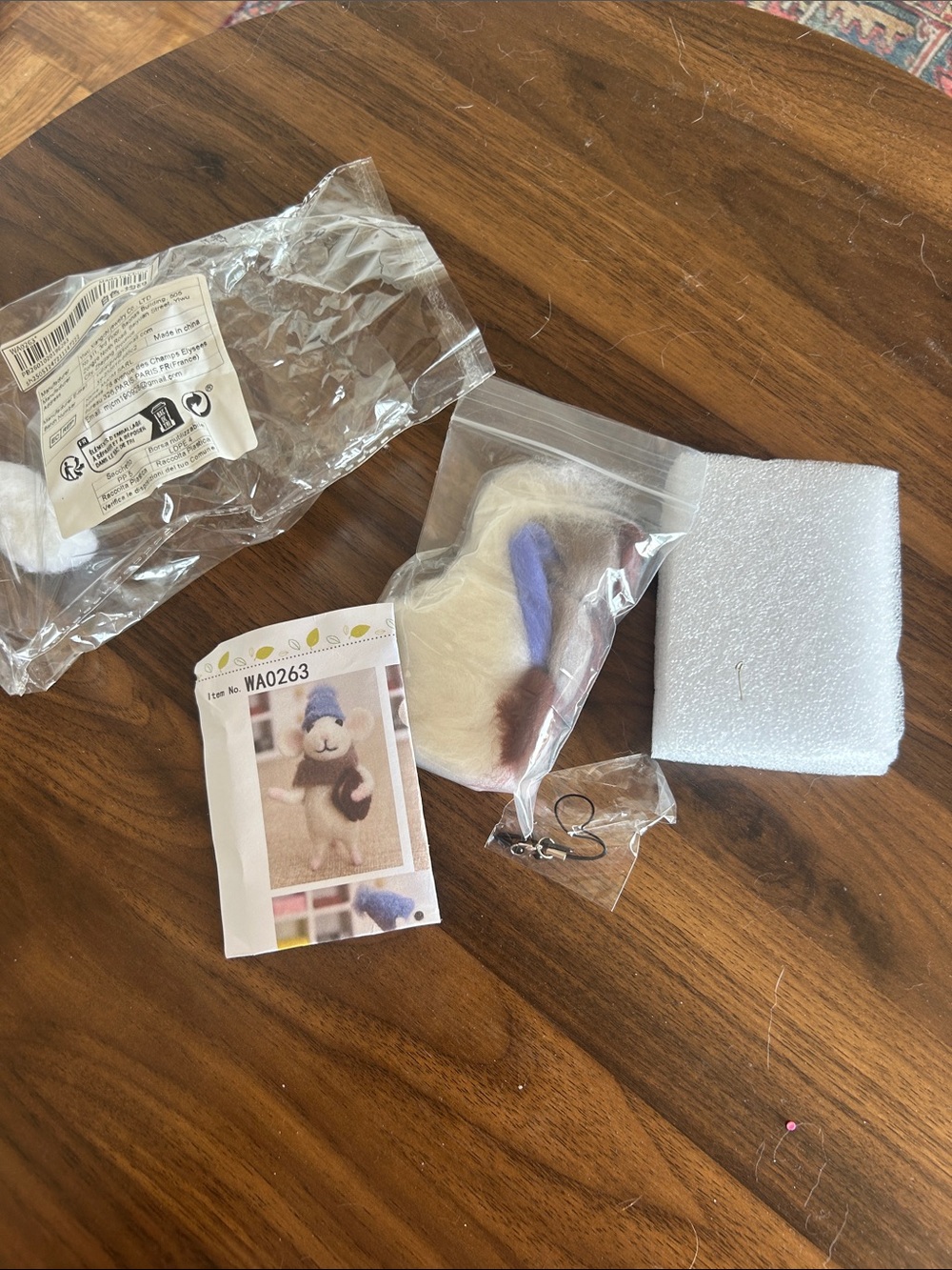 Kids Felted Animal Toy Kit - White and Purple